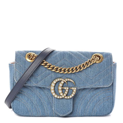 denim gucci handbag - Gucci denim marmont bag.